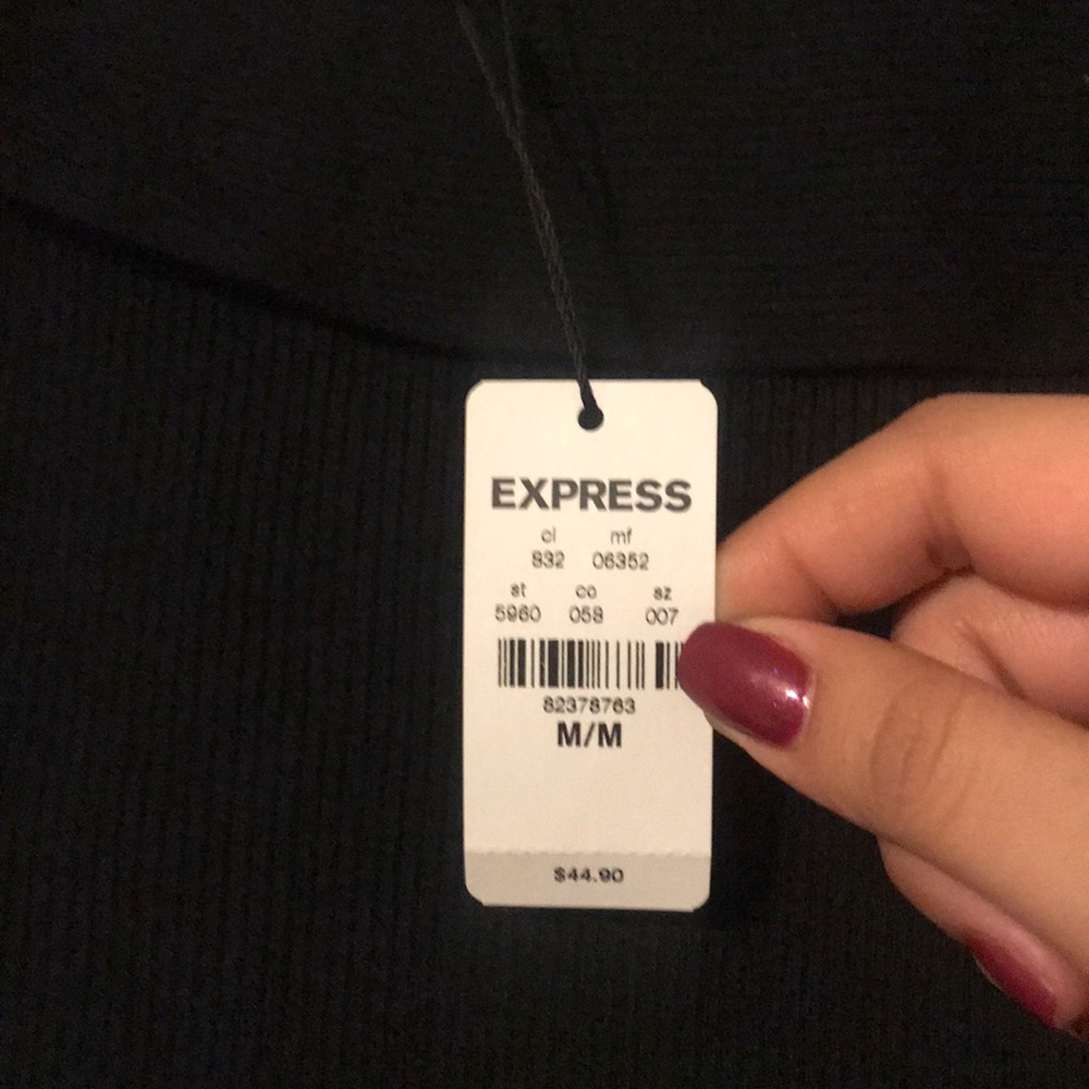 Black, Off the shoulder sweater, size medium, NWT - Picture 3 of 4